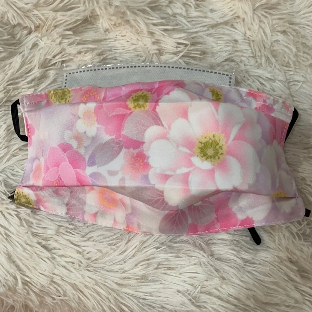 5/$20 New pink flowers face mask